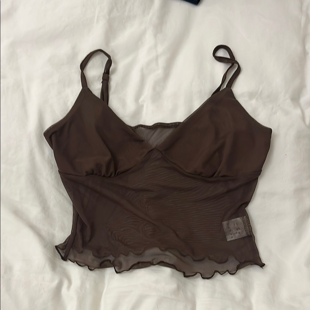 Brown Sheer Top